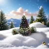 Christmas tree, simulated pine needle decorative tree, holiday home decor details Picture